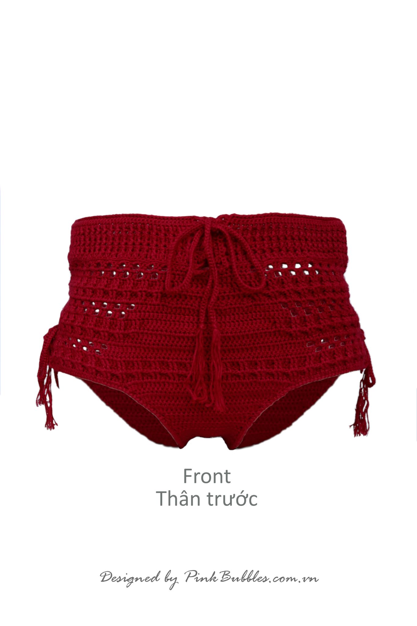 PB Crochet Bubu Full-Coverage Bikini Bottom (Front closure)