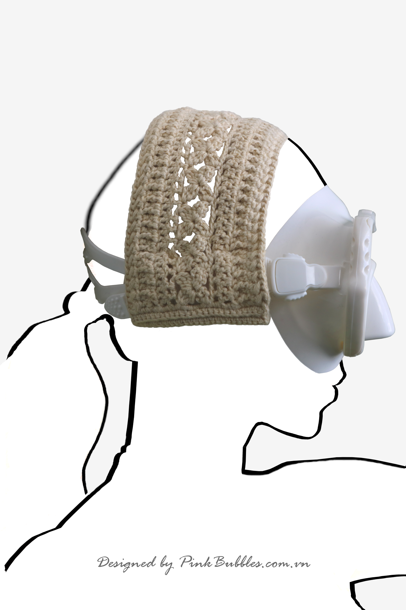 Băng đô hoa đinh hương móc thủ công từ len Cashmere