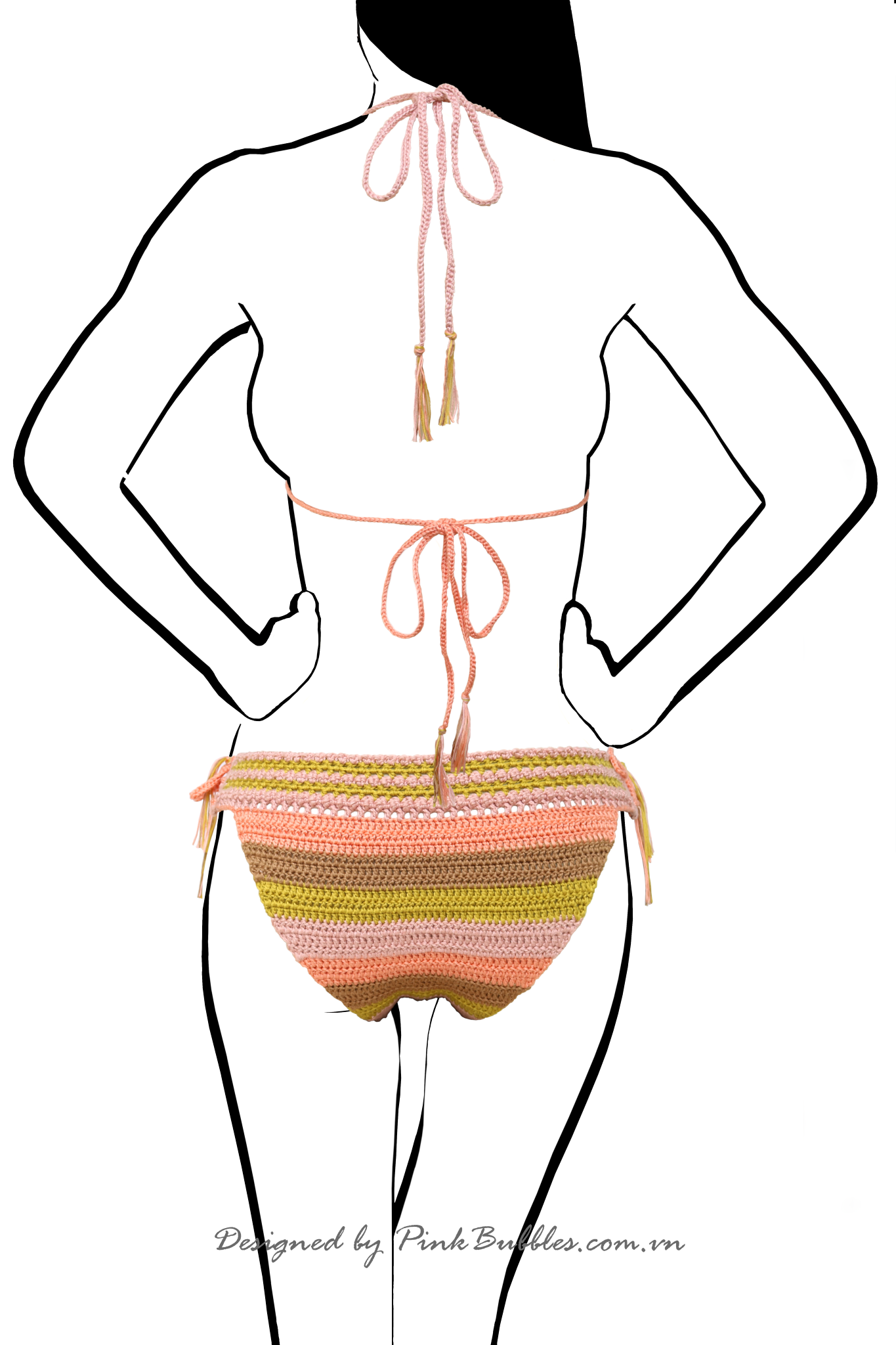 Crochet Multicolor Midi Bikini Bottom